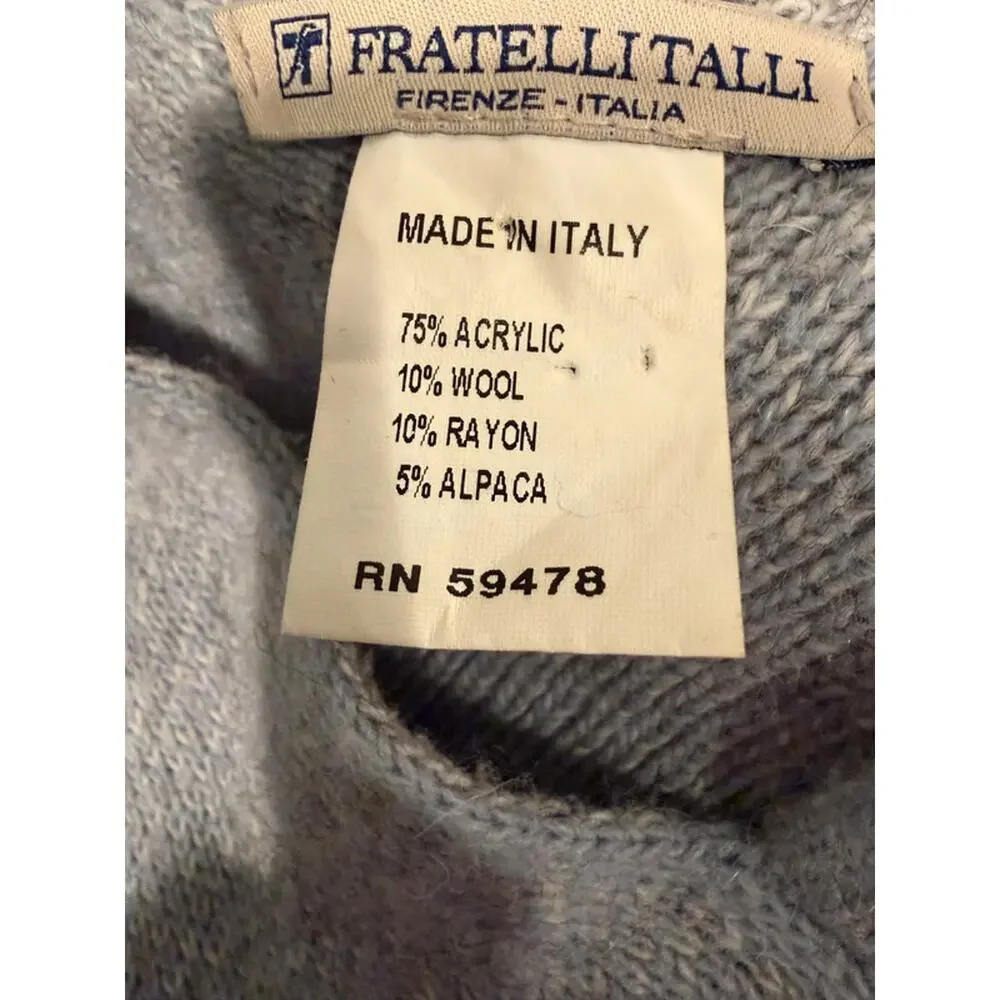 Fratelli‎ Talli Firenze Italy Alpaca Blend Poncho Shawl Gray One Size Soft Knit